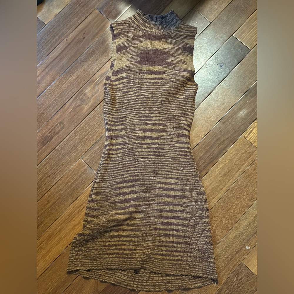 Princess Polly Striped Brown Sleeveless Dress